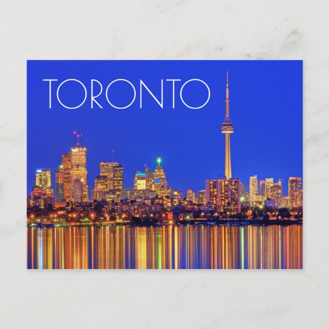Toronto skyline på natten vykort (Framsida)