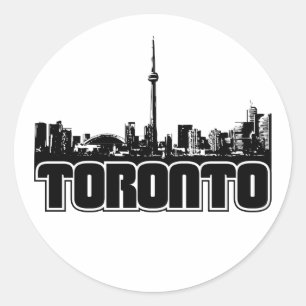 Toronto Skyline Runt Klistermärke