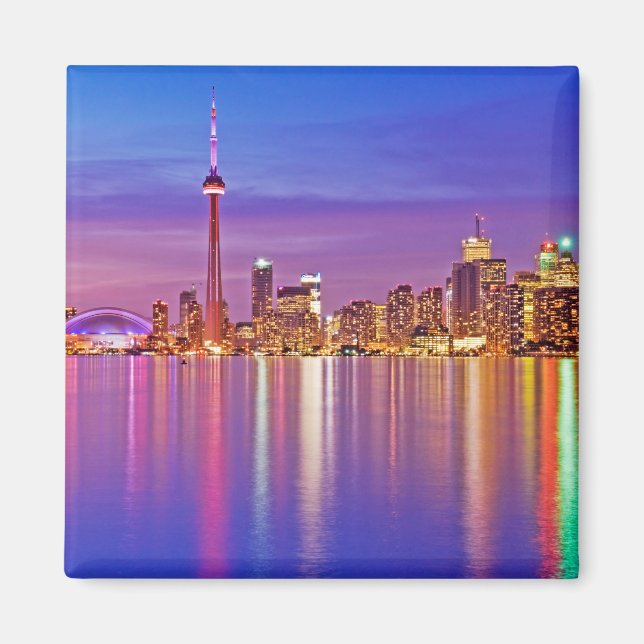 Toronto Skyline vid Dusk Magnet (Framsidan)