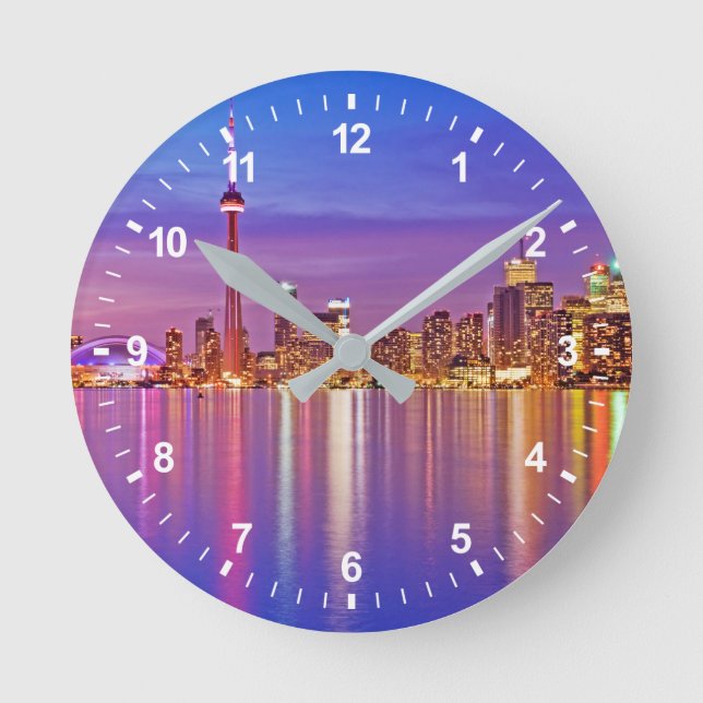 Toronto Skyline vid Dusk Rund Klocka (Framsida)