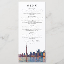Toronto Skyline Watercolor Destination Wedding Meny