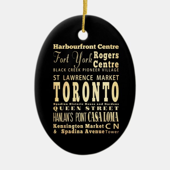Toronto stad av Kanada typografikonst Julgransprydnad Keramik (Framsidan)