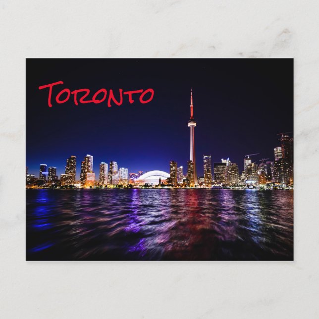 Toronto Stadsljus Nattid Vykort (Framsida)