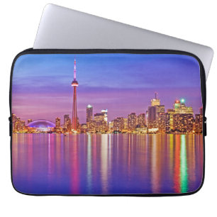 Toronto Stadssiluett vid skymning Laptop Fodral