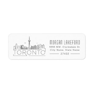 Toronto Stylized horisont Returadress Etikett