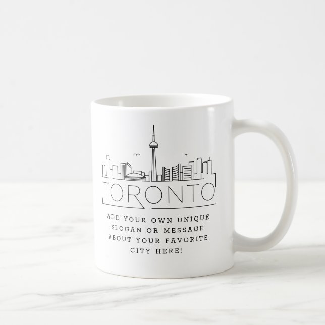 Toronto Stylized Skyline | Anpassningsbar Slogan Kaffemugg (Höger)