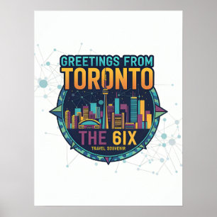 Toronto The 6ix Modern Färgrik Cool Abstrakt Poster