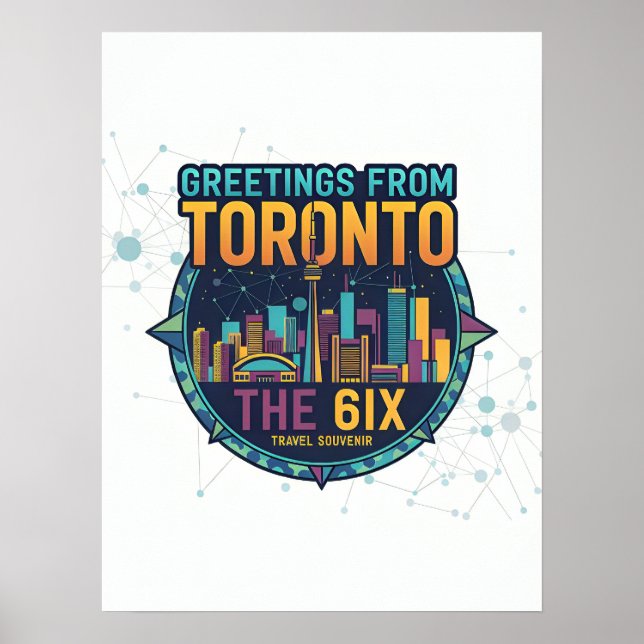 Toronto The 6ix Modern Färgrik Cool Abstrakt  Poster (Framsidan)