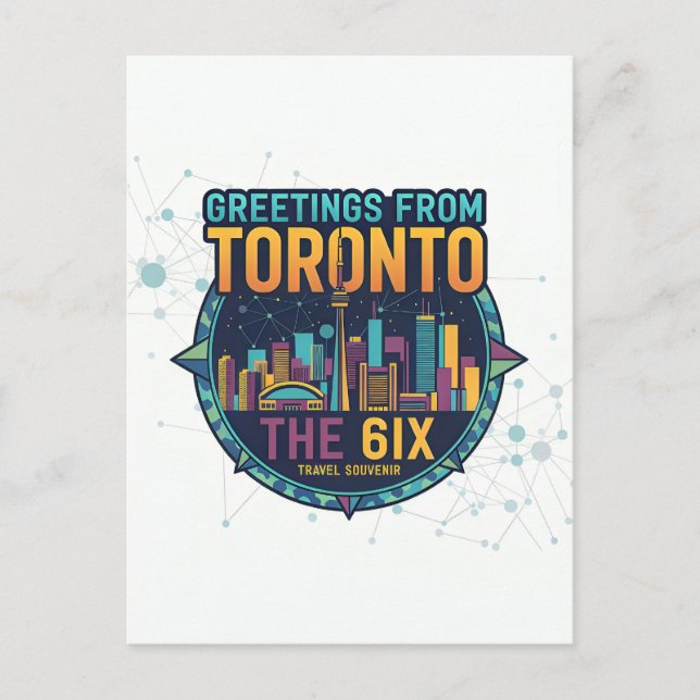 Toronto The 6ix Modern Färgrik Cool Abstrakt  Vykort (Framsida)