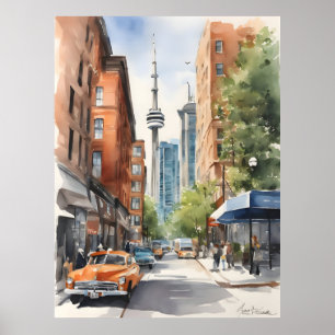 Toronto vattenfärgskonst poster