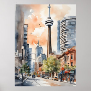 Toronto vattenfärgskonst poster