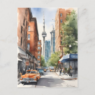 Toronto vattenfärgskonst vykort