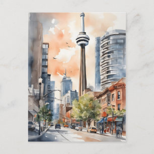 Toronto vattenfärgskonst vykort