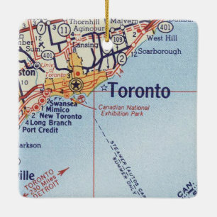 Toronto Vintage Karta Julgransprydnad Keramik
