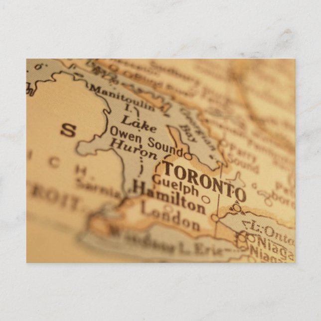 TORONTO Vintage Karta Vykort (Framsida)