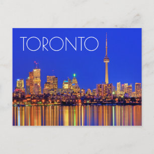 Torontos downtown-skyline på natten vykort