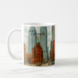 Torontos Skyline Kanada Vintage Vattenfärg Kaffemugg