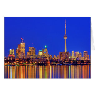 Torontos skyline på natten hälsningskort