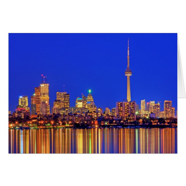 Torontos skyline på natten hälsningskort (Framsidan Horizontal)