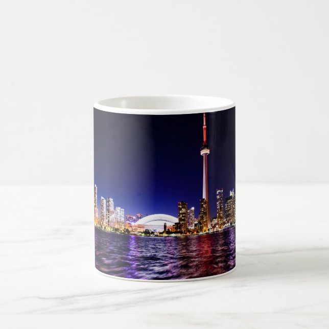 Torontos skyline på natten kaffemugg (Center)
