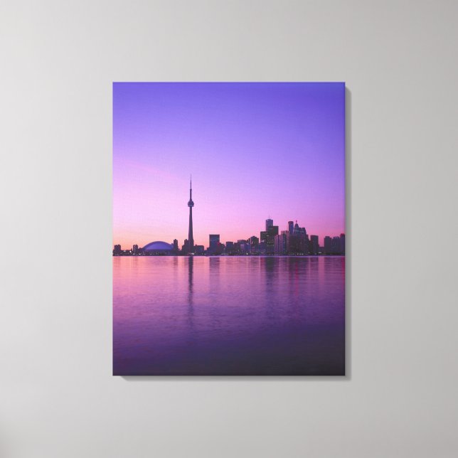 Torontos skyline på natten, Ontario, Kanada Canvastryck (Framsida)