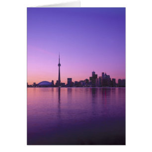 Torontos skyline på natten, Ontario, Kanada Hälsningskort