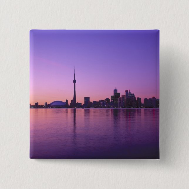 Torontos skyline på natten, Ontario, Kanada Knapp (Framsida)