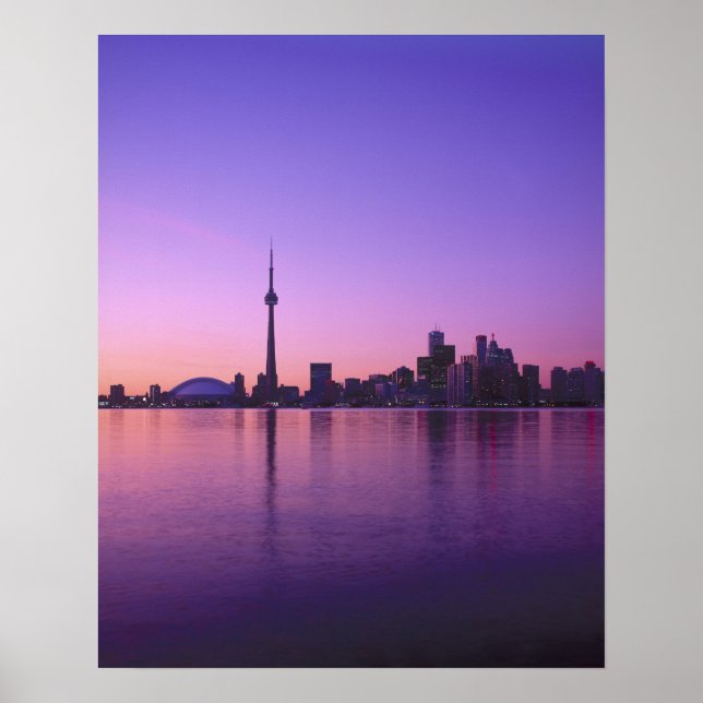Torontos skyline på natten, Ontario, Kanada Poster (Framsidan)