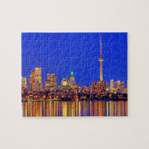 Torontos skyline på natten pussel