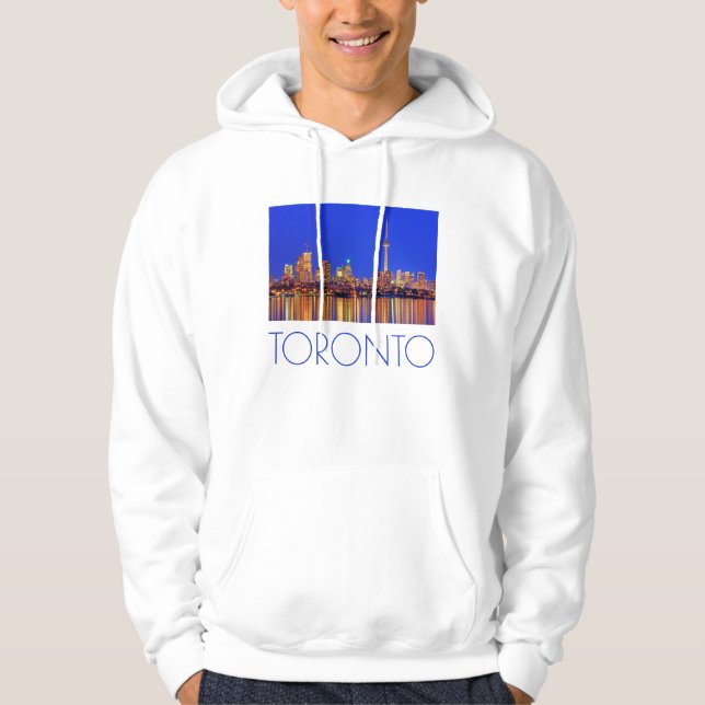 Torontos skyline på natten tröja med luva (Framsida)
