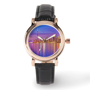 Torontos skyline vid skymning armbandsur