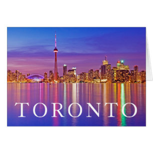 Torontos skyline vid skymning hälsningskort