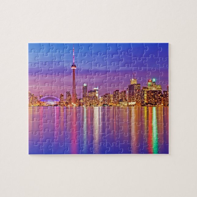 Torontos skyline vid skymning pussel (Horisontell)