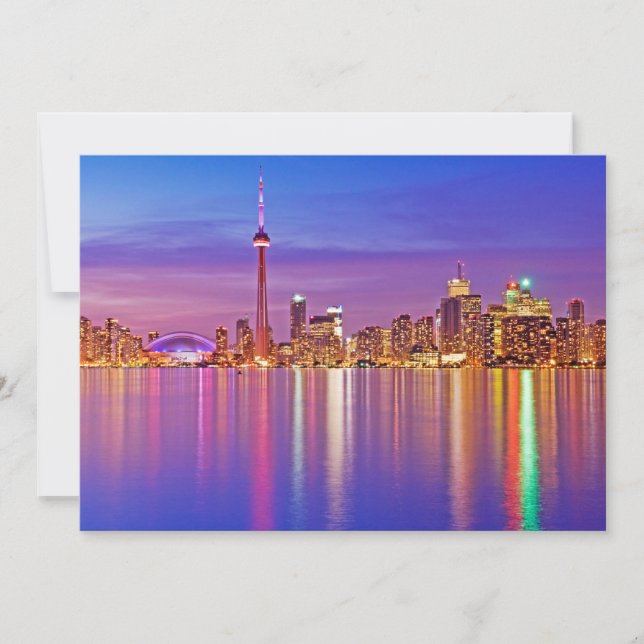 Torontos skyline vid skymning tack kort (Framsida)
