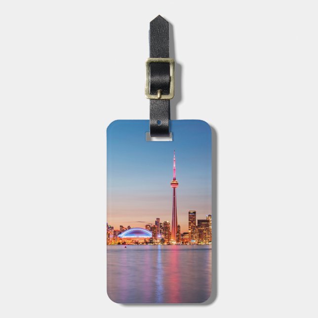 Torontos skyline vid solnedgång bagagebricka (Vertikal Framsida)