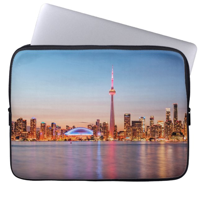 Torontos skyline vid solnedgång laptop fodral (Framsidan)