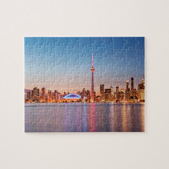 Torontos skyline vid solnedgång pussel (Horisontell)