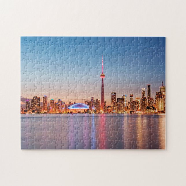 Torontos skyline vid solnedgång pussel (Horisontell)