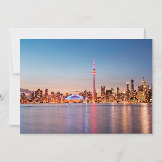 Torontos skyline vid solnedgång tack kort (Framsida)