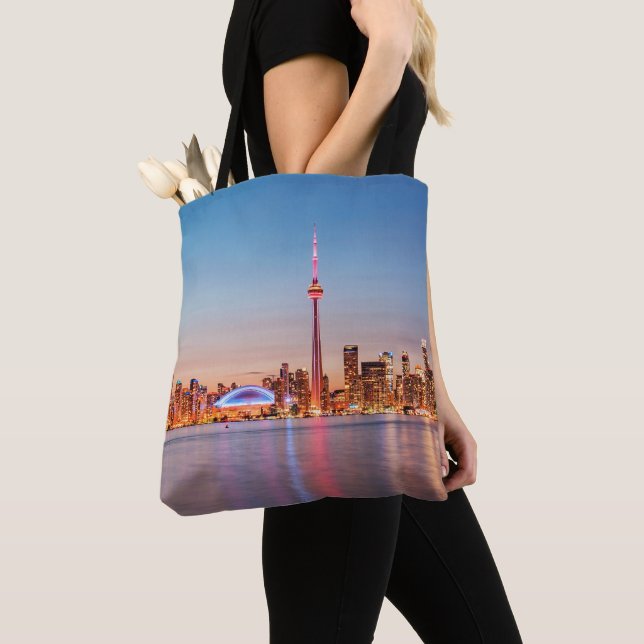 Torontos skyline vid solnedgång tygkasse (Närbild)