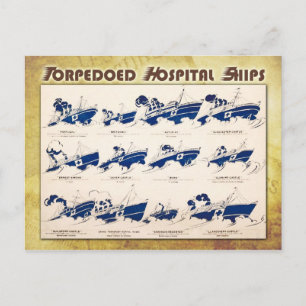 Torpedoed Hospital-Fraktaser i WWI Vykort