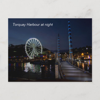 Torquay hamn på natten vykort