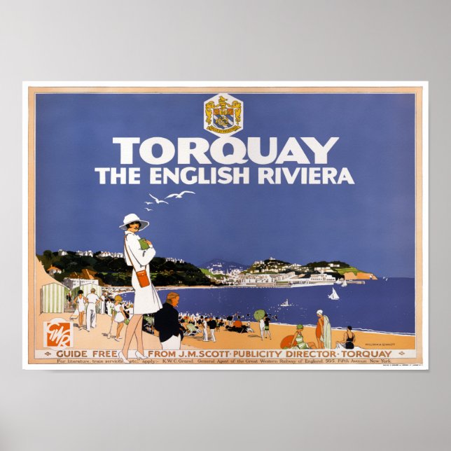 Torquay Vintage resor Poster återställd (Framsidan)