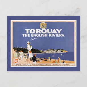 Torquay Vintage resor Poster återställd Vykort