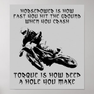 Torque Hål Dirt Bike Motocross Poster signatur Fun