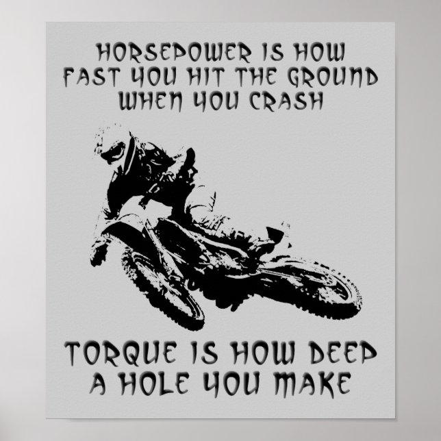 Torque Hål Dirt Bike Motocross Poster signatur Fun (Framsidan)