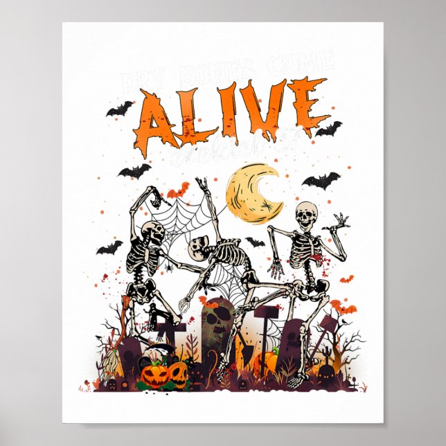 Torr benfri Kom Alive Ezekiel 37 Funny Dancing Ske Poster (Framsidan)