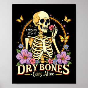 Torr benvävnad Kom Alive Dancing Skeleton Jesus Ha Poster