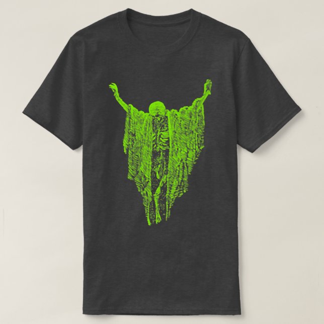 Torr Bones Pastel Goth Grönt Creepy Skeleton Spiri T Shirt (Design framsida)