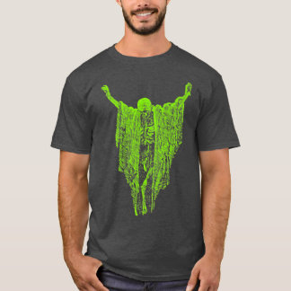 Torr Bones Pastel Goth Grönt Creepy Skeleton Spiri T Shirt